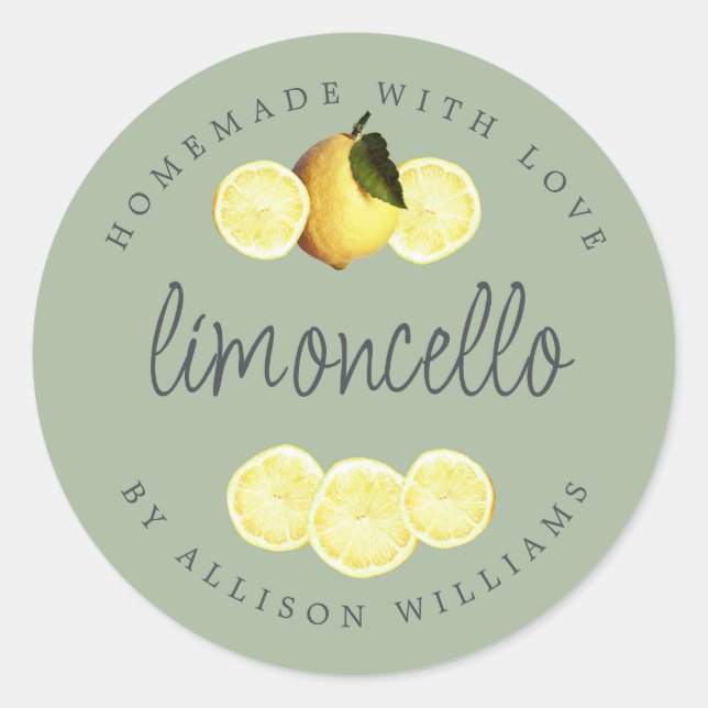 Etiqueta de Limoncello casera personalizado (Anverso)