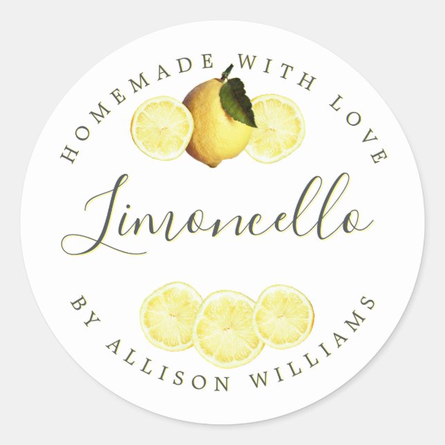 Etiqueta de Limoncello casera personalizado (Anverso)