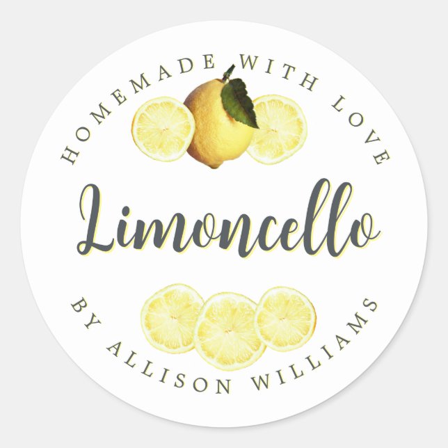 Etiqueta de Limoncello casera personalizado (Anverso)