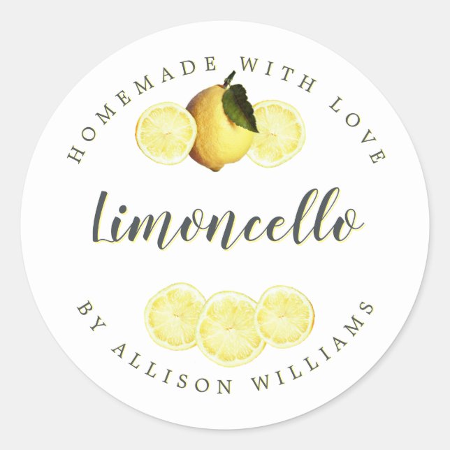 Etiqueta de Limoncello casera personalizado (Anverso)