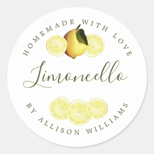 Etiqueta de Limoncello casera personalizado (Anverso)