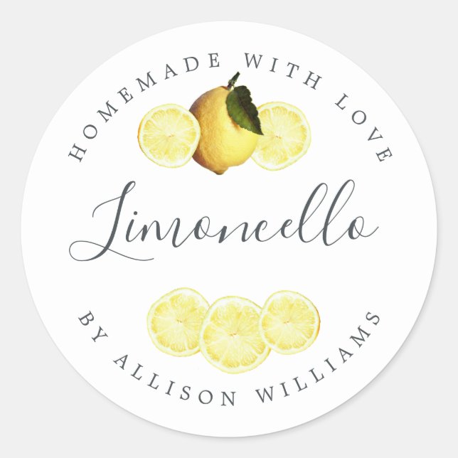 Etiqueta de Limoncello casera personalizado (Anverso)