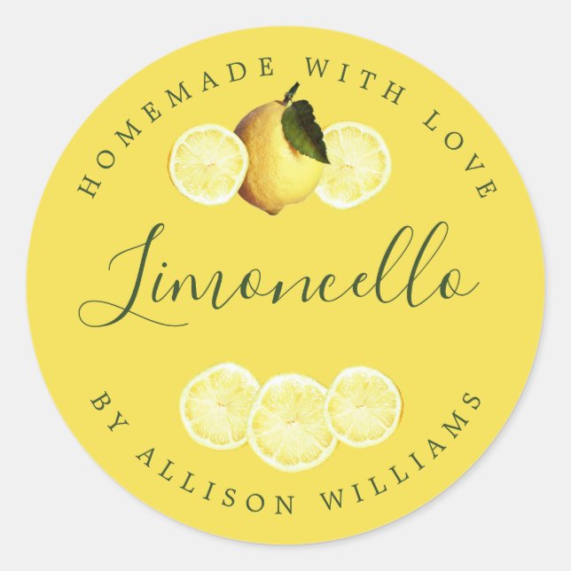 Etiqueta de Limoncello casera personalizado Amaril (Anverso)