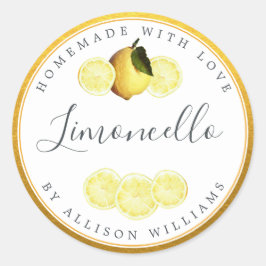 Etiqueta de Limoncello casera personalizado Champa