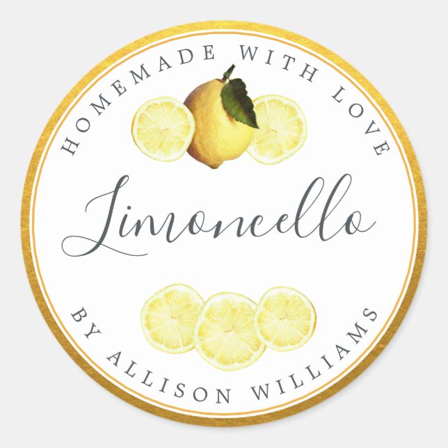 Etiqueta de Limoncello casera personalizado Champa (Anverso)