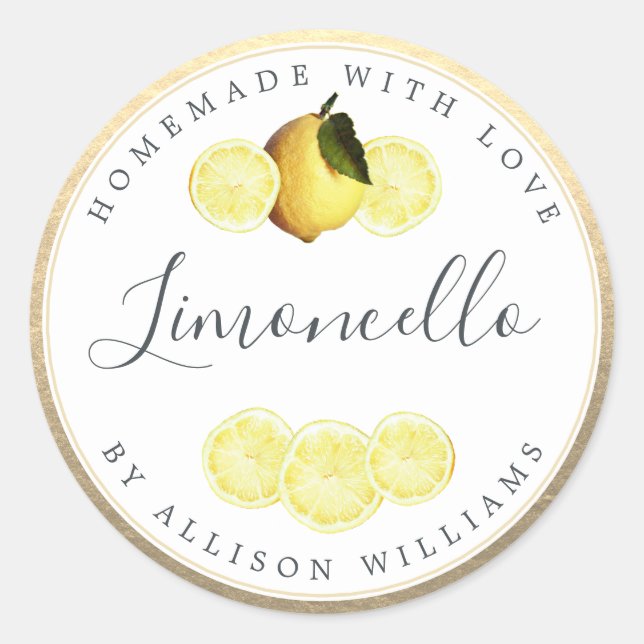 Etiqueta de Limoncello casera personalizado Champa (Anverso)