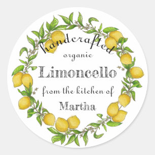 Etiqueta de limoncello de limonero de limón de col