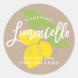 Etiqueta de Limoncello, ilustracion de limón