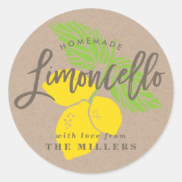 Etiqueta de Limoncello, ilustracion de limón