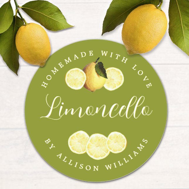 Etiqueta de Limoncello verde brillante y casera pe (Subido por el creador)