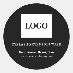 Etiqueta de limpiador blanco y negro con logotipo 