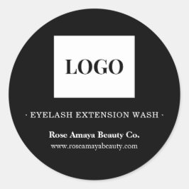 Etiqueta de Limpiador Blanco y Negro de Logo Profe