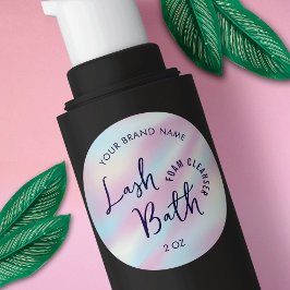 Etiqueta de limpieza de baño holográfica de moda