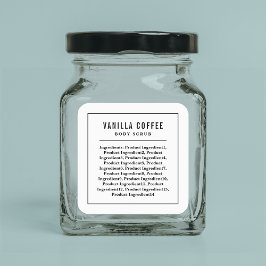 Etiqueta de lista de ingredientes de borde y línea