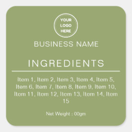 Etiqueta de lista de ingredientes de logotipo mode