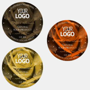 Etiqueta de Logotipo de Producto Floral Naranja Ma