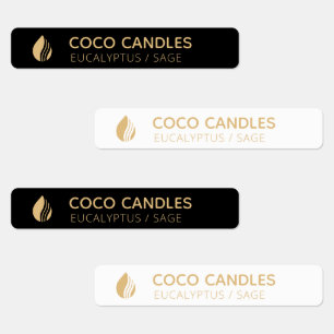Etiqueta de logotipo de velas delgadas  