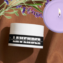 Etiqueta de logotipo de velas en blanco y negro de