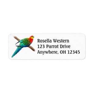 Etiqueta de loro de Rosella occidental