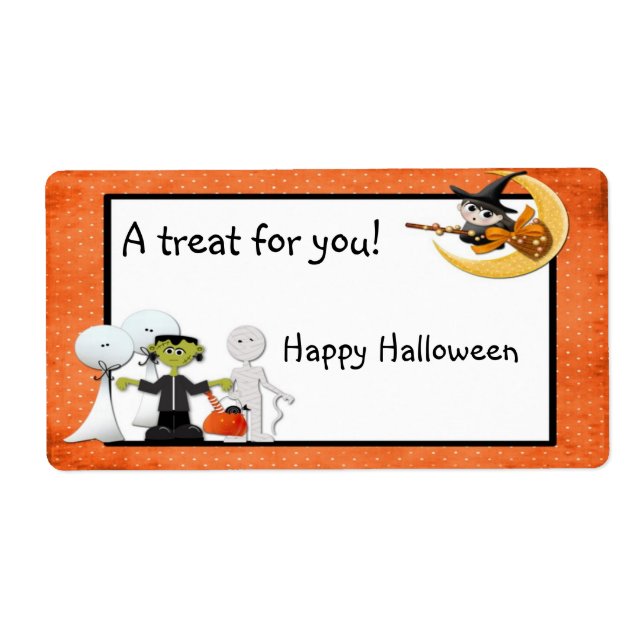 Etiqueta de los cuentos de Halloween (Frente)