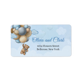 Etiqueta de los globos de marfil de oso azul