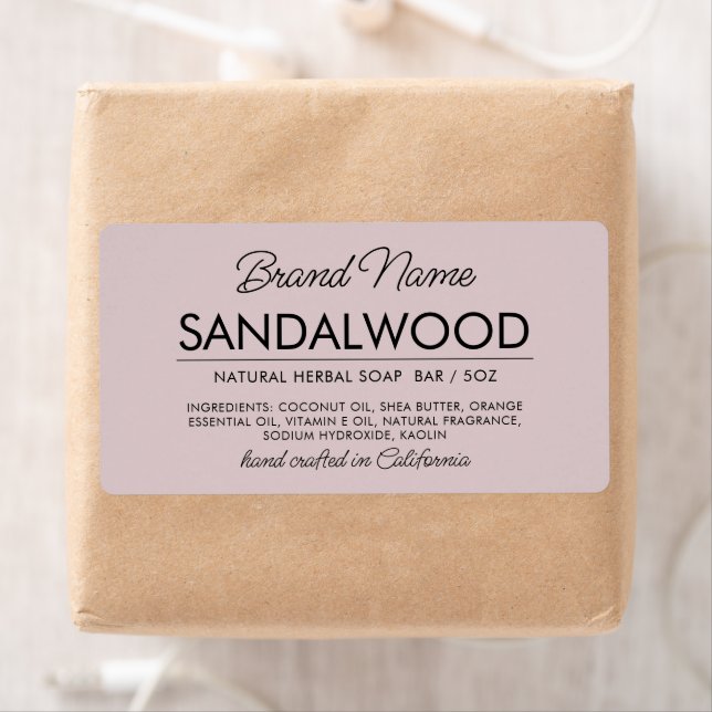 Etiqueta de los ingredientes del jabón de los cosm (In situ)