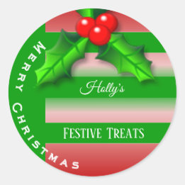 Etiqueta de los Navidades de las bayas de Holly