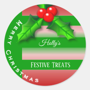 Etiqueta de los Navidades de las bayas de Holly