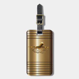 Etiqueta de lujo de oro del equipaje de los