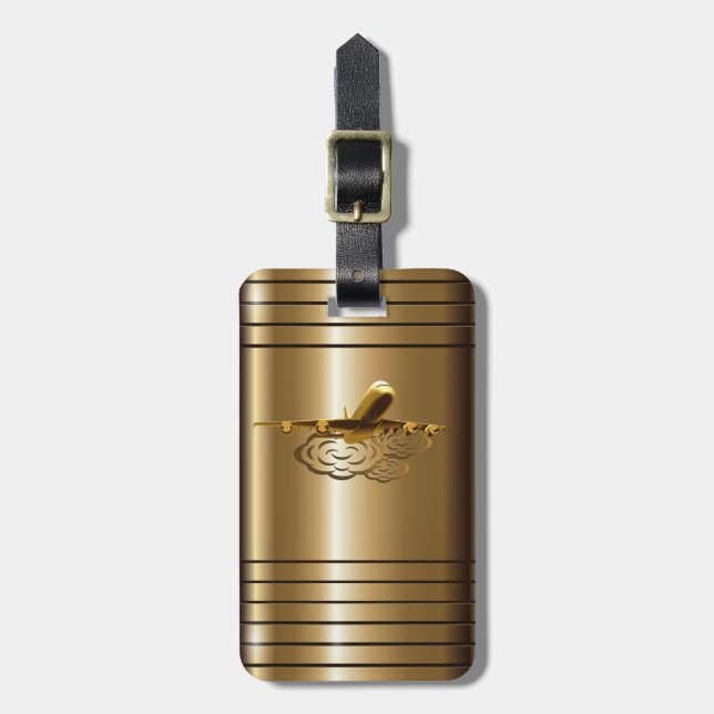 Etiqueta de lujo de oro del equipaje de los (Frente Vertical)