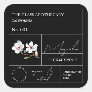 Etiqueta de magnolia apotecaria