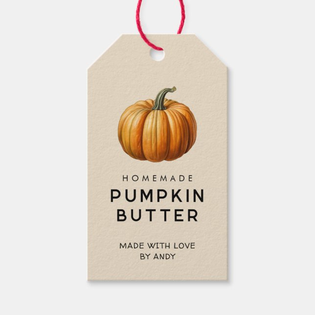 Etiqueta de mantequilla casera de calabaza (Anverso)