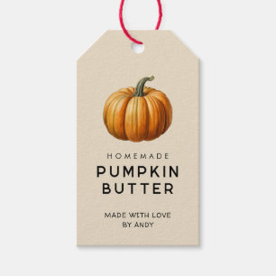 Etiqueta de mantequilla de calabaza casera