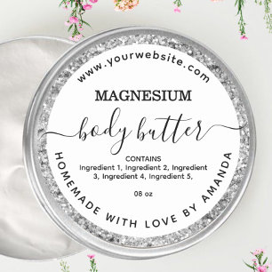 Etiqueta de mantequilla de magnesio de plata
