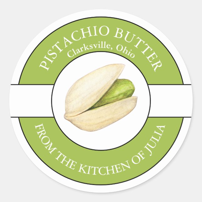Etiqueta de mantequilla de pistachio (Anverso)