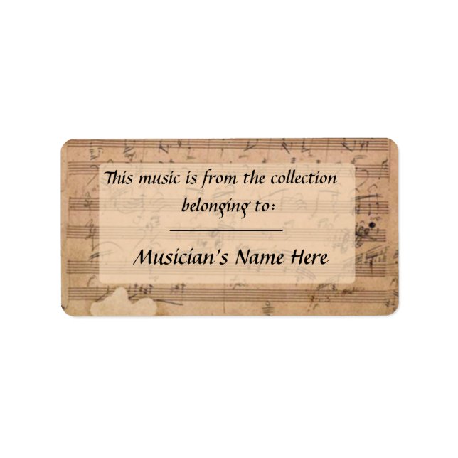 Etiqueta de manuscrito de Beethoven Hammerklavier  (Frente)