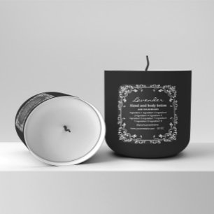 Etiqueta de marco blanco decorativo con fondo negr