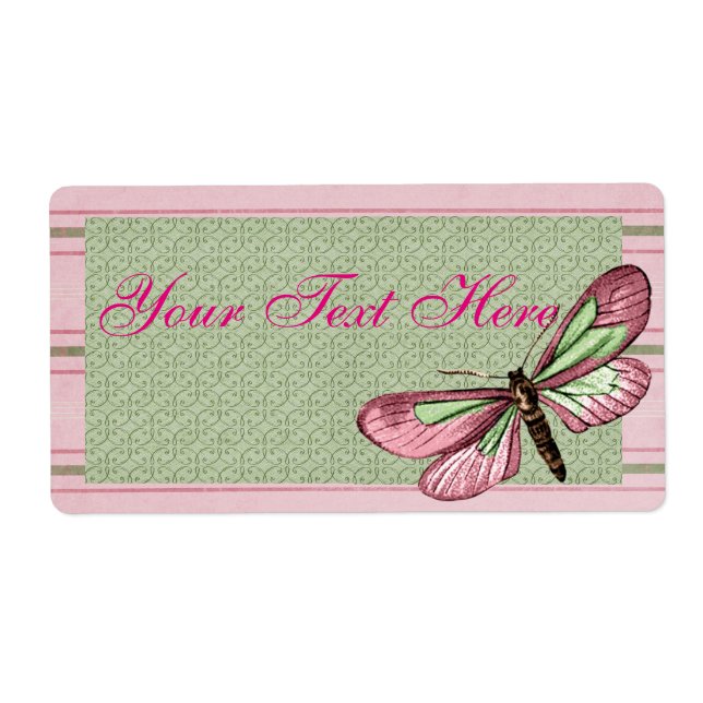 Etiqueta de mariposa con bandas de primavera (Frente)