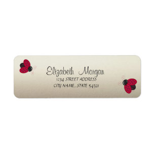 Etiqueta de mariquitas divertidas y elegantes