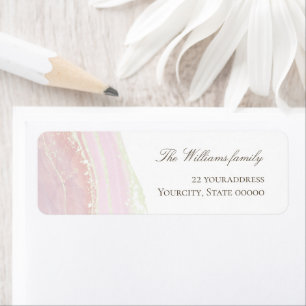 etiqueta de mármol rosa