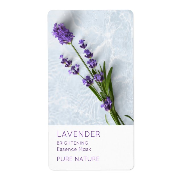 Etiqueta de Máscara Facial de Lavanda (Frente)