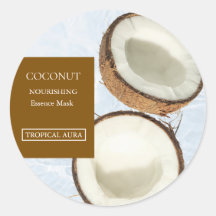 Etiqueta de Mascarilla Facial de Coco