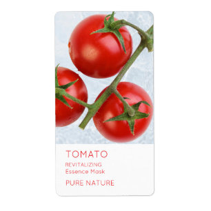 Etiqueta de Mascarilla Facial de Tomate