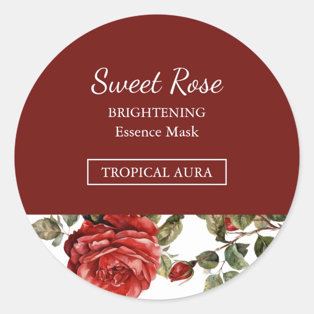 Etiqueta de Mascarilla Facial Rosa (Anverso)