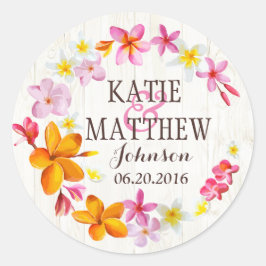 Etiqueta de matrimonio de la playa rusa de Lei de 