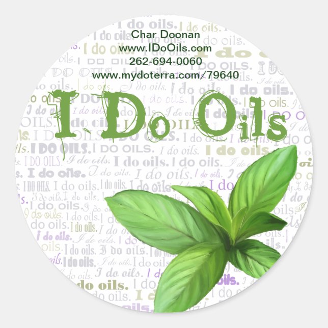 Etiqueta de menta "I Do Oils" (Anverso)