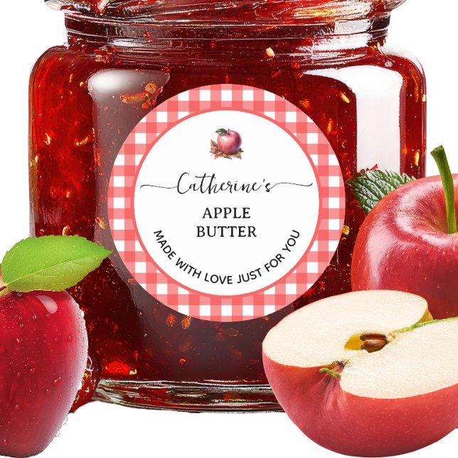 Etiqueta de mermelada casera de manzana con cuadro (Subido por el creador)