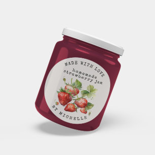 Etiqueta de Mermelada de Acuarela de Fresa para La