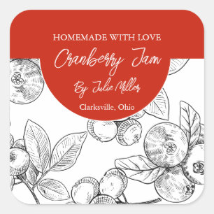 Etiqueta de mermelada de arándano casero en blanco