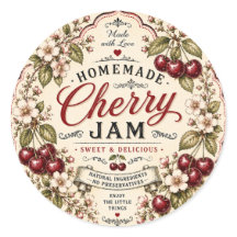 Etiqueta de Mermelada de Cereza VIntage